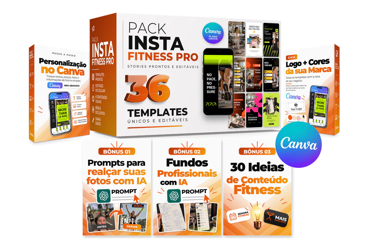 Pack Fitness PRO completo com os 3 bônus